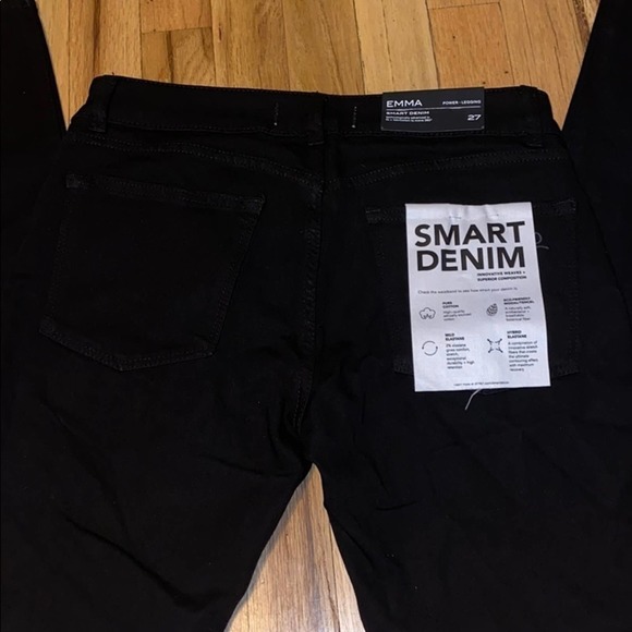 DL1961 Emma Power Legging Jeans stretch denim black size 25 - Picture 5 of 8